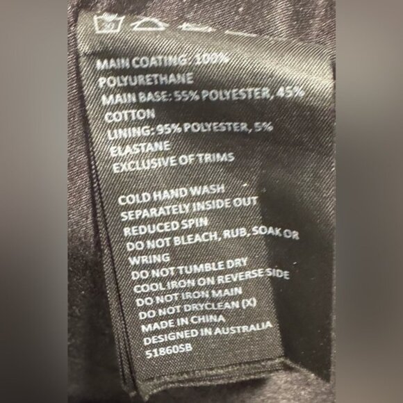 Bardot x Revolve Vegan Leather Mini Skirt faux zipper goth black party rare US8 - Picture 3 of 7